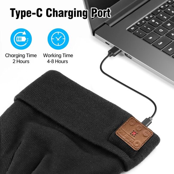 LED Beanie Hat with Bluetooth, Multiple Adjustable Light Modes Hat, USB Recharge - Picture 5 of 7